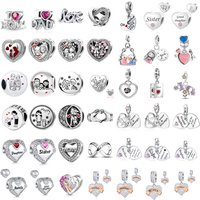 2024 New I Love Your Mother, sisters, Father, Family Charm Pendant, Fitted Original 925 Sterling Silver Bracelet DIY Accessories image 4