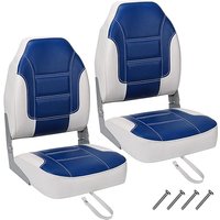 2 Pack Boat Seats, High Back Folding Boat Seats - Fishing Boat Chairs With Thick Sponge Padding for Speedboat, Sightseeing Boats