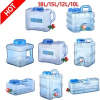 6/8/13/18L Water Container Portable Water Tank Container with Faucet No Leakage Large Capacity for Camping Cooking Water Storage