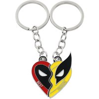 Mavel Deadpool and Wolverine Best Friends Keychain Set Split Heart Matching Pendant Keyrings for Women Men Cosplay Jewelry Gift
