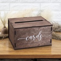 1pc-Wedding Card Box with Lid Wood Gift Card Box for Wedding Reception Rustic Wedding Envelope Box Graduation Party Decoration