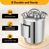 10L Cleaning Keg 3 Head Draft Beer Machine Cleaning Bucket Stainless Steel Beer Wash Bucket w/ A/S-Type Spears