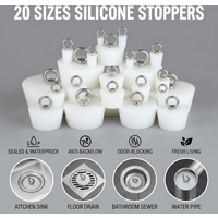 Tapered Silicone Rubber Stopper with Steel D Ring Waterproof Conical Silicone Stopper Universal Solid Sealing Plug Bung