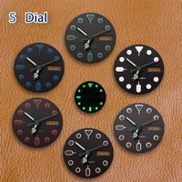 S Logo Dial 28.5mm New NH36 Dial Green Luminous New SKX007 Dial Fit NH36 Japanese Movement Watch Modification Accessories
