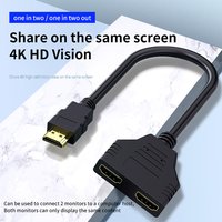 1 in 2 Splitter HD Male To 2 Female Cable 1080P HDTV Splitter Adapter Male To 2 Female Head Adapter For Laptop Box PS3 Monitor