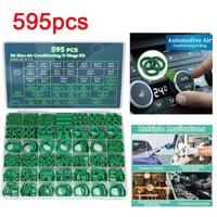 595pcs Air Conditioning O Ring Kit, 36 Size Seal Rubber O-Rings Assortment Set for Compressor Automotive A/C Plumbing Repair