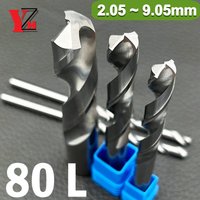 YZH Carbide Twist Drill 80L Diameter D2.05~D9.05mm Bit HRC50/55 CNC Straight Handle Drilling Hole For Metal Steel