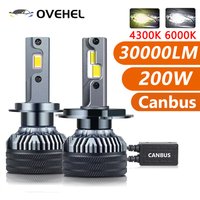 H7 H4 Led 30000LM 200W Double Copper Tube Light For Car H1 H11 6000K 4300K 12V Car 24V Truck 9005 HB4 9006 Led Headlight Bulb