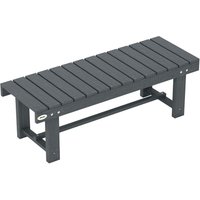 Wooden Garden Bench, 2 Seater Outdoor Bench, Fir Wood Backless Patio Loveseat with Slatted Seat for Park, 110 x 38 x 35 cm, 1 P