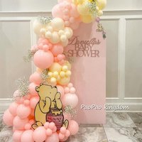 Cute Winnie The Pooh Arch Garland Aluminum Foil Set Number Balloons Baby Shower Gifts for Kids Birthday Party Supplies