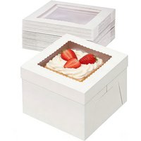 3/5PCS Disposable Cake Boxes White Cake Paper Box with Lids Wedding Birthday Parties Bakeries Square Pastry Packaging Containers