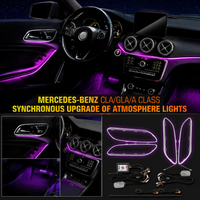 For Mercedes Benz A-Class W176 CLA C117 GLA X156 12/64Color LED Ambient Light Strip Center Console Door Interior Atmosphere Lamp