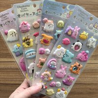 4 Pieces Plushy 3D Bubble EVA Stickers with Diamonds Ghost Animal Kids' Reusable Decals for Backpacks Anime Worlds Store