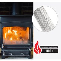 White Stove Fire Rope 6/10/12mm 2m Length Log Burner High Temperature Fireproof Door Sealing Rope Heat Resistant Seal Gasket