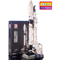 869PCS Moon Landing Program Space Rocket X Building Blocks City Aerospace Shuttle Model Bricks Educational Toys For Boys Gifts