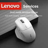 Ergonomic Wireless Mouse Lenovo Rechargeable Dual-Mode Bluetooth/2.4G Long Battery Life Comfort Grip Mouse for Office and Gaming