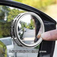 1/2 pairs 360 Degree Adjustable Blind Spot Mirror Car Auxiliary Rearview Convex Mirror Round Frame Wide Angle for Car Reverse