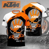 AliExpress KTM Men's Summer Motorcycle T-Shirt 3D Print Breathable Quick Dry Casual Tee for Motocross Biker Riding Daily Wear S-6XL