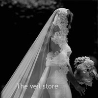 Ivory Mantilla Wedding Bridal Veils Cathedral Long Accessories For Brides Lace Trim Edge Tulle Unique Vintage Spanish Unique