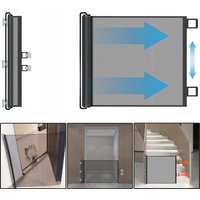 Retractable pet gate, mesh dog gate, cat enclosure for doorways, stairs, hallways, indoor/outdoor pet door stalls