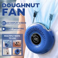 Mini Hands-Free Fan, 3 Speeds, 4-in-1 Handheld/Neck/Waist/Desktop, LED Display, Portable USB Fan for Travel Camping