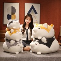 Lovely Lying Fat Shiba Inu Dog Plush Pillow Stuffed Soft Toys Cute Animal Husky Dog Dolls Sleeping Cushion Kids Girls Gifts