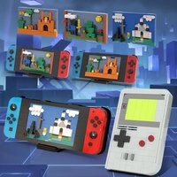 New Funny Handheld Game Console Building Blocks Set Mini Retro Game Controller Machine Idea DIY Brick Model Toys for Adult Gift