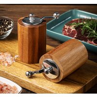 Hand Cranked Pepper Grinder Solid Wood Manual Sichuan Black Pepper Sea Salt Grinding Bottle Fine Household Kitchen Grind