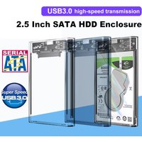 USB 3.0/3.1 HDD Enclosure 2.5inch SATA SSD Hard Drive Case 5Gbps Transfer Speed Transparent Adapter External Hard Drive Box