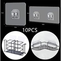 10-50pcs Transparent Self Adhesive Hooks Hanging Holder Shelf Hook for Kitchen Bathroom Wall Storage Rack Fixing Sticker Gadgets