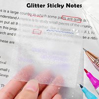 50 Sheets Shiny Glitter Transparent Sticky Notes for School Student Note-taking