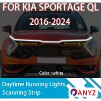 FOR Kia SPORTAGE QL 2016-2024 New upgrade LED Daytime Running Light Scan Starting Car Hood DRL Guide Decorative Ambient Lamp 12V