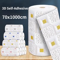 70cm*1/5/10m 3D Stereo Wall Stickers Self-adhesive Ceiling Decor Stickers Living Room Bedroom TV Background Waterproof Wallpaper
