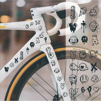 AliExpress NONE 1SET Black White Cute Cartoon Graffiti Bike Sticker Decal For Bike Car Laptop