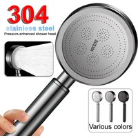 304 Stainless Steel Pressure-enhanced Shower Head, Shower Enclosure, Bathroom High-flow Pressure-enhanced Shower Head Set
