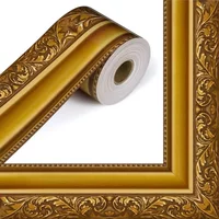 Retro Gold Wallpaper Frame Border Roll Adhesive Decorative Sticker for Bulletin Board Blackboard Photo Frame & Party Decoration