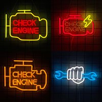Check Engine Neon Sign For Wall Decor,Light Up Sign For Auto Room,Garage,Repair Store Decor,Man Cave,Workshop,Gift For Husband