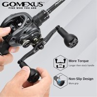 GOMEXUS Non-Slick 100mm Power Handle with 27mm TPE Knob Compatible for Shimano Daiwa Abu Garcia Baitcasting Reels