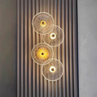Moderne Luxuriöse Runde Kunstglas-Wandleuchte Minimalistisches Designer-Kreativlicht für Schlafzimmer Flur Wohnzimmer Dekoration