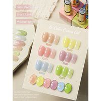 XEIJAYI Ice Jelly Milky Gel Nail Polish 6-Color High Gloss Shine, Long-Lasting UV LED Soak Off Gel, Eco-Friendly Non-Alcohol