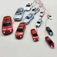 Model Led Lighting Cars Toy Vehicle For Building Street Landscape Layout 5pcs 1/75-100 Scale