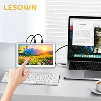 LESOWN Compact 5.0 Inch Hardware Stats Touch Dashboard 60Hz HDMI White Alloy Screen for Water Cooled PC Rig