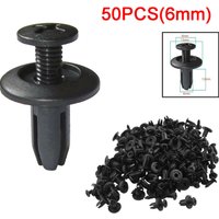 50pcs Universal Car Bumper Fender 6mm Hole Splash Shield Plastic Rivets Fastener Screw Grille Clips Universal
