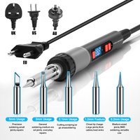 Soldering Iron Kit, ILIBILIB 110V-240V 90W LCD Digital Display Adjustable Temperature Solder Iron 180 To 500°C, 6-In-1