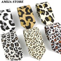 Men's Sexy 7cm Tie Leopard Fabric Ties Casual Fashion Party Cotton Necktie Shirt Accessories Gift For Wedding Vacation Cosplay