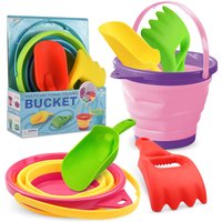 Children Beach Bucket Foldable Sand Toy Portable Play Summer Beach Water Game Telescopic Bucket Kids Toys Multi Purpose Storage