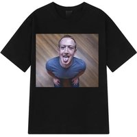 Plus Size Funny Brain Rotting Expression T-shirt Mark Zuckerberg Good Joke T-shirt for Women Short-sleeve T-shirt Funny Tee Tops