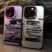 JDM Dream Car Cool Phone Case for iPhone 16 15 14 Plus 16E 13 12 11 Pro MAX Plating Matte Hard Phone Back Cover
