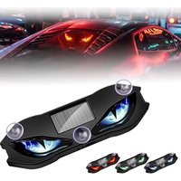 Solar Eyes Light USB ładowana lampa samochodowa na szybę z przyssawką, dynamiczne światło ostrzegawcze LED w kształcie oka demona do SUV-ów i ciężarówek.