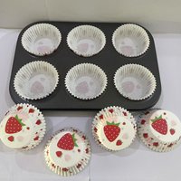 100Pcs/200Pcs Strawberry Cake Paper Cups, Oil-Proof Baking Paper Cups, High-Quality Paper Cake Cups, Suitable for Valentine's Day, Christmas, Mother's Day Baking